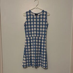 Nautical Fit&Flare Stretchy Nylon Minidress